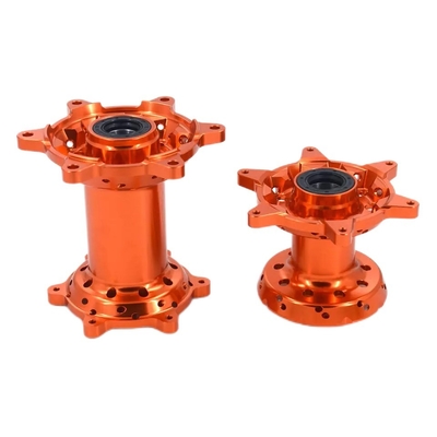 정밀 CNC 가공 오렌지 MX 앞뒤 바퀴 허브 세트 KTM 125-530 2003-2017